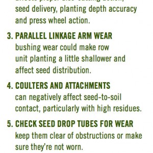 Chart of helpful tips for planting and seeding.