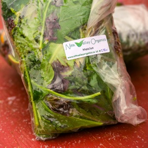 bag of organic lettuce