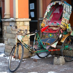 A rickshaw in the snow? It’s a new Canada along Gerrard Street.