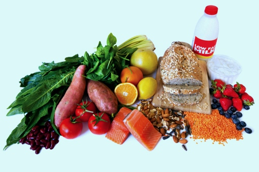 a collection of healthy foods