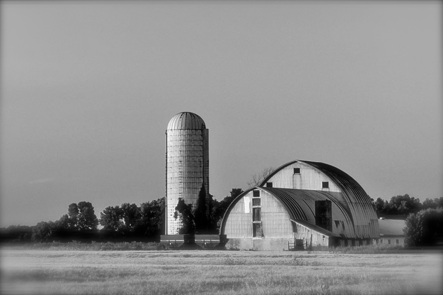 farm at dusk