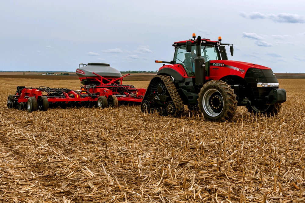 Case IH has 18 years of leadership in independent-track technology, but now the company says it is upping the ante with the Magnum Rowtrac tractor. Two new models are featured in this series — the 340 and the 380 — which also happen to be the horsepower rating of each. A continuously variable transmission (CVT) is standard on the Magnum Rowtrac 380 and is optional on the 340. The company says that although traction and flotation are often priorities for growers, this latest design from Case IH may be good to go with single wheels on the front as opposed to duals, thanks to a redesigned tire exclusive to the Magnum Rowtrac with the capability to fit any row width. From corn, soybeans and wheat to specialty crops like sugar beets and potatoes, Case says these two new tractors provide power and precision — and performance.