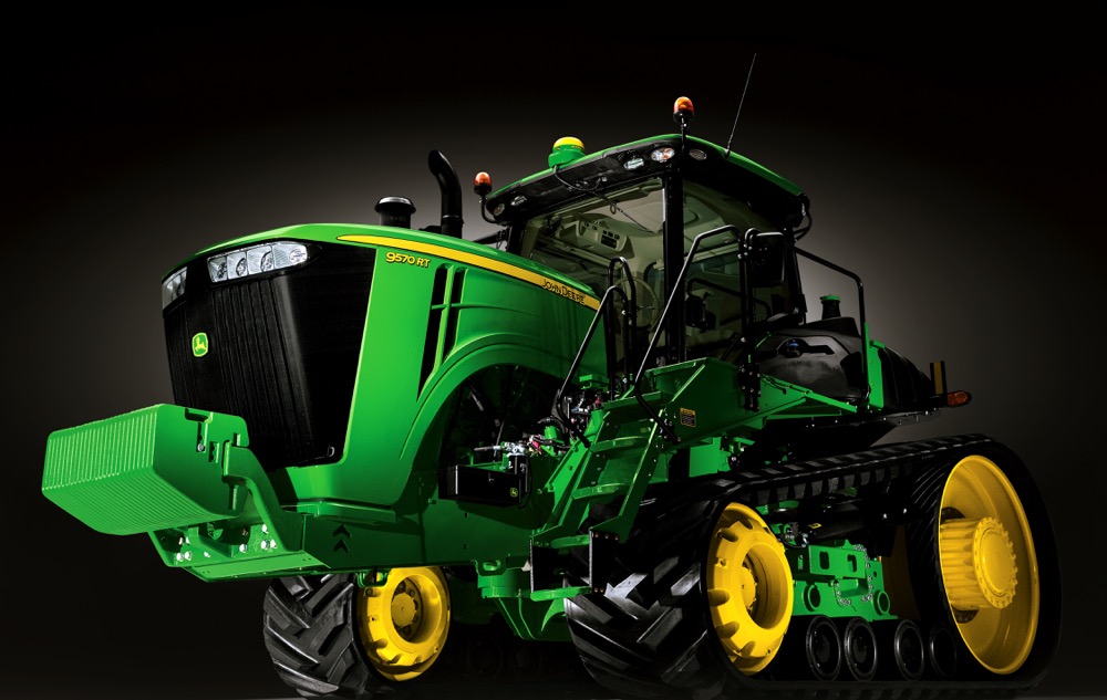 Bigger farms can be a challenge to farmers, with more to do and more that needs to get done in a day. That’s why John Deere says it is aiming its 9R/9RT Series tractors at durable four-wheel-drive and track tractor designs, complete with higher horsepower, improved traction and hydraulic capacity. In all, there are 10 wheeled models and six with tracks, making selection one of the bigger advantages. Power is not an issue, with a range of 370 to 620 hp. According to Deere, its new e18 PowerShift transmission (with Efficiency Manager) offers the smoothest power shift in the marketplace, plus an automatic mode to increase machine fluid efficiency and productivity. Also available on the 9520R, 9570R and 9620R is the HydraCushion suspension system on the front axle, helping ensure all your horsepower goes to ground, instead of being lost to power or road lope.