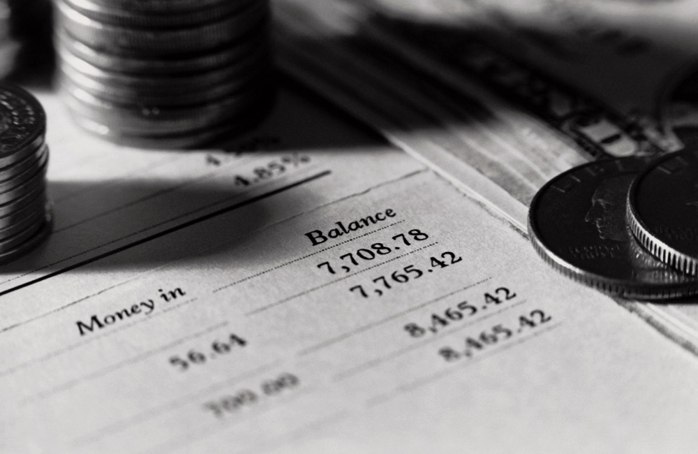bank papers and coins