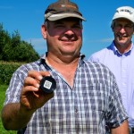 Dairy producer Alain Rouleau (l) and Logiag vice-president Jacques Nault describe how each soil sample is georeferenced.