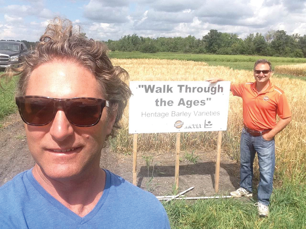 Brothers Chris and Lawrence Warwaruk hope a malt-barley variety demonstration featuring
historical varieties will spark a discussion on the farmer-brewer connection. 