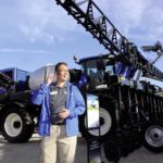 NH’s Jarrod Angstadt explains the features of the Guardian front boom sprayer to media members during the U.S. Farm Progress Show in Iowa in August. The Guardian was originally designed and built by speciality manufacturer Miller-St. Nazianz. In 2014 that company was purchased by CNH.