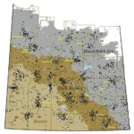 Location of the bread and durum wheat fields surveyed in 20 crop districts across Saskatchewan, from 2001 to 2012.