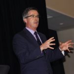 Peter Hall, vice-president and chief economist at Export Development Canada, discussed global trade with a group of exporters in Winnipeg in May.