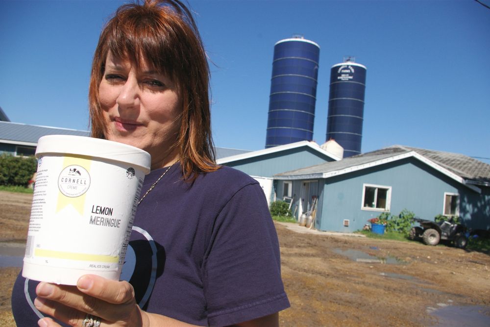 Dairy farmer Lisa Dyck, shown here in 2013, launched Cornell Creme that year producing hand-crafted ice cream made from milk from the dairy farm she and her husband own between Beausejour and Anola. (Co-operator file photo by Lorraine Stevenson)
