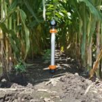 Climate Corp.’s prototype of an in-field sensor. Plans for an field sensor network are part of the Monsanto-owned company’s R+D program. (ClimateInsights.com)