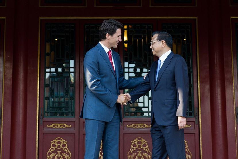 Canadian Prime Minister Justin Trudeau and Chinese Premier Li Keqiang in August 2016. (PM.gc.ca)
