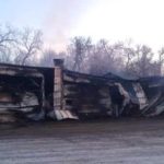 The building housing Hamiota Feedlot’s offices and some of its equipment has been gutted by fire. (Photo courtesy Hamiota RCMP)