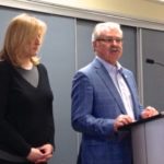 Transport Minister Lisa Raitt and Agriculture Minister Gerry Ritz speak to reporters March 27 in Winnipeg. (Dave Bedard photo)