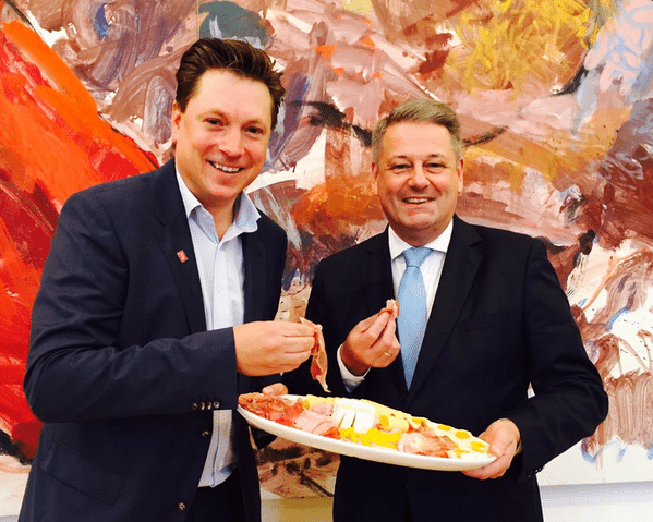 Austrian politician Andrae Rupprechter posted a picture of himself on his Facebook page with a platter of cold cuts, calling the WHO report a “farce.” Twitter
