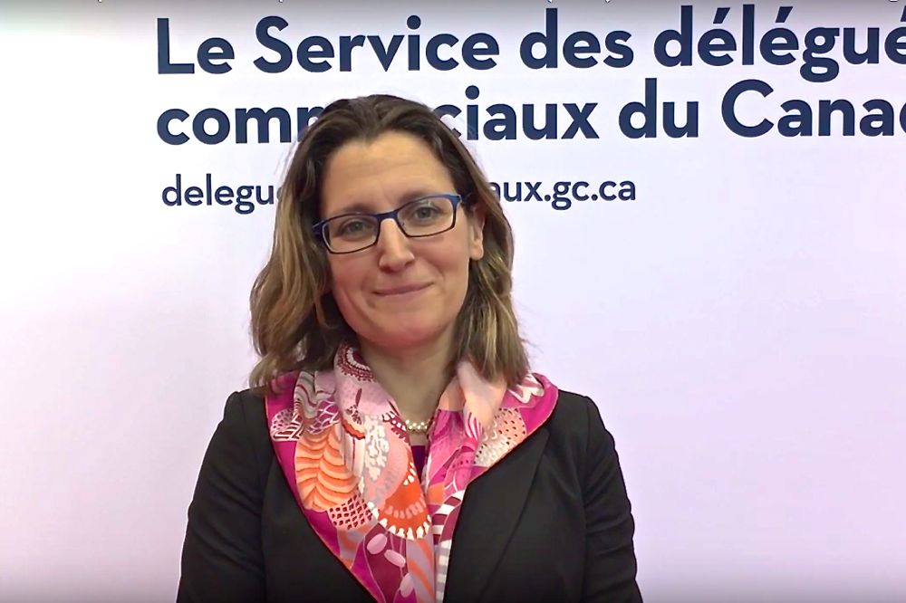 Trade Minister Chrystia Freeland, shown here at the Prospectors and Developers Association of Canada conference in March, says the ball is now in the European Union’s court to conclude a Canada/EU free trade deal. (Global Affairs Canada via YouTube)
