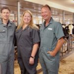 Drs. Derek Haley, Lena Levison and Todd Duffield (l-r) co-ordinate the dairy cattle rotation for Ontario Veterinary College. (Photo courtesy University of Guelph)