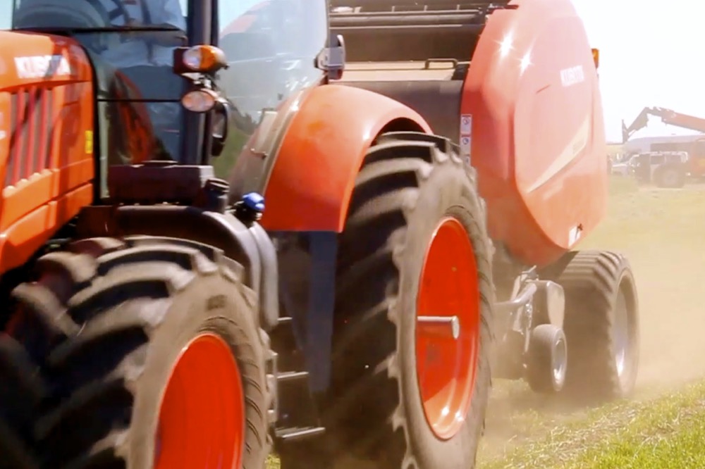 VIDEO: Kubota baler takes to the field at Ag in Motion