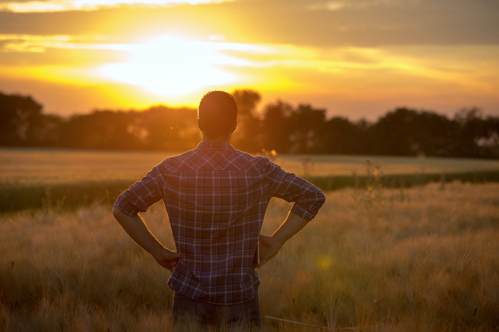 Farmer in field
