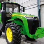 The original 8R concept tractor built by Designworks remains on display at Deere’s Iowa assembly plant.