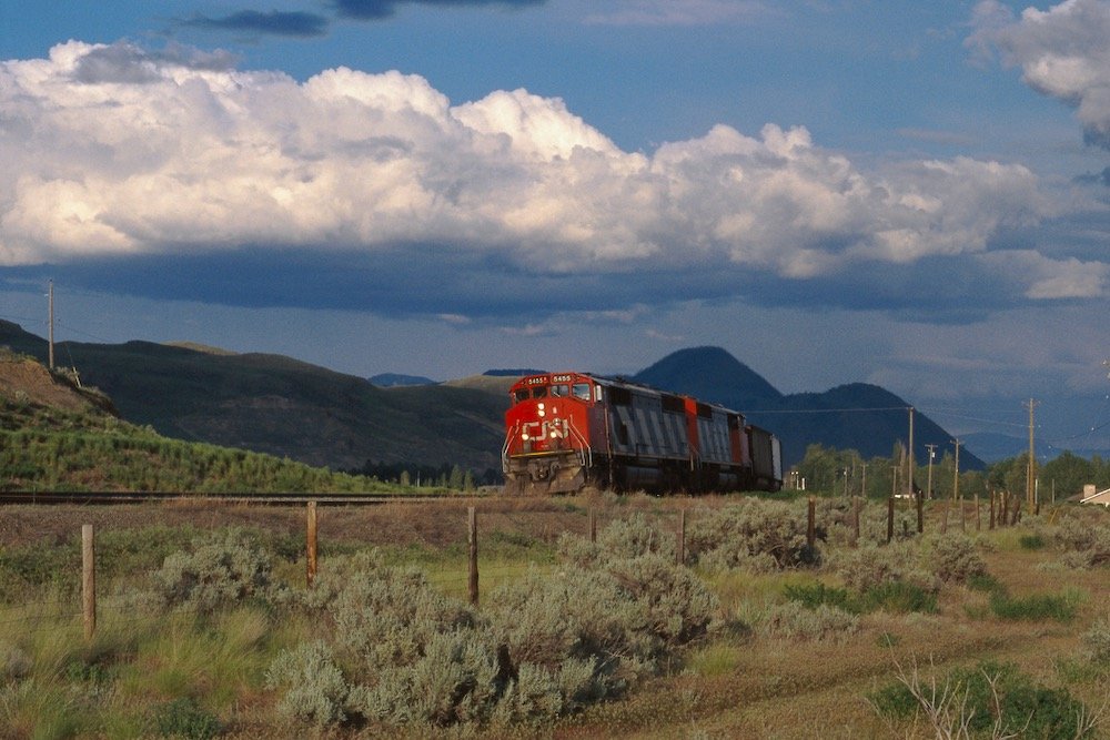 An undated photo from CN’s media gallery shows a locomotive travelling through the Ashcroft, B.C. area. (CN.ca)
