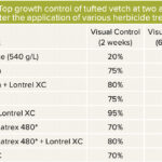 TABLE 2: * Laudis + Aatrex must be applied with a methylated seed oil adjuvant and 28% UAN.