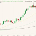 CBOT March 2022 soybeans (candlesticks) with 20-, 50- and 100-day moving averages (yellow, light green and black lines). (Barchart)