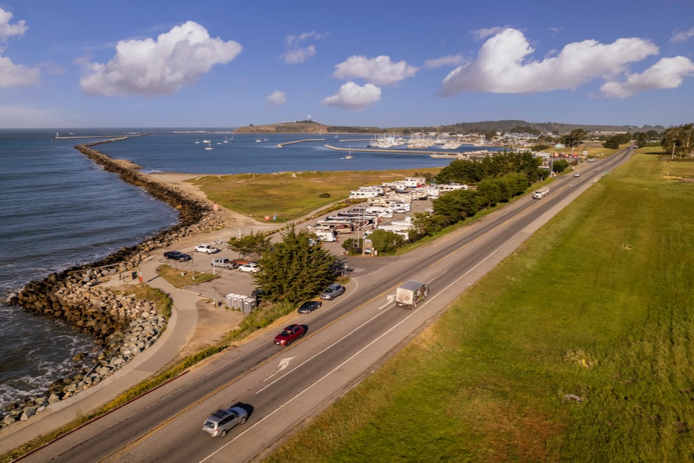 File photo overlooking the marina and sea wall at Half Moon Bay, about 30 km south of San Francisco. (JasonDoiy/E+/Getty Images)
