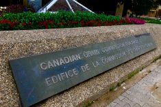 A nameplate outside the Canadian Grain Commission building in downtown Winnipeg. (Dave Bedard photo)