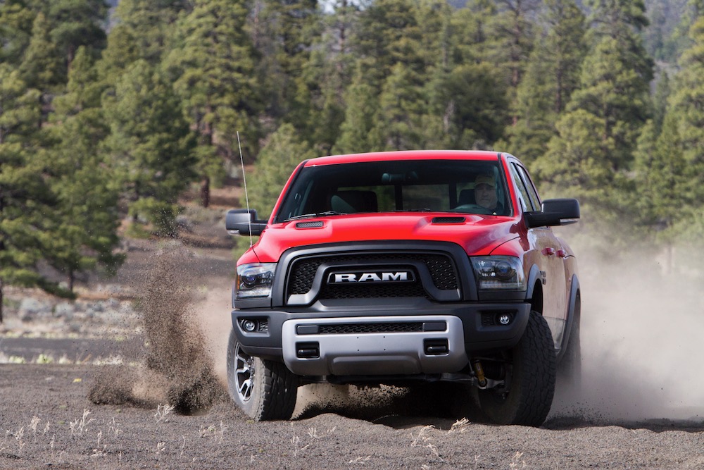Press package photo of a 2016 Ram 1500 Rebel Crew Cab 4×4 pickup truck. (Stellantis North America)
