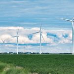 File photo of a field of soybeans under turbines at southern Manitoba’s St. Joseph wind farm. (Dougall_Photography/iStock/Getty Images)