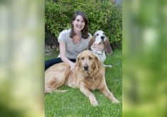 Associate editor April Stewart and a pair of her furry pals.