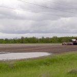 A seeding unit sits parked in a field north of Winnipeg, Man., due to wet field conditions on June, 6, 2024. Photo: Greg Berg