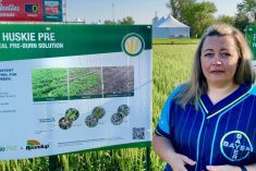Bayer’s Ashley Smith says Huskie PRE “fills that critical gap” for cereal growers trying to control resistant weeds in the West.