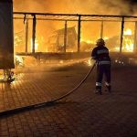 Emergency units carry out rescue work after a new Russian attack in the Odesa region, Ukraine on October 2, 2024. Russia bombed border and port infrastructure in the Izmail district. Two people were injured in the attack, the State Emergency Service of Ukraine reported. Photo: Handout / Latin America News Agency via Reuters Connect