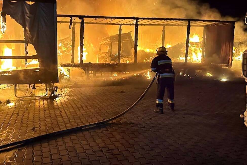 Emergency units carry out rescue work after a new Russian attack in the Odesa region, Ukraine on October 2, 2024. Russia bombed border and port infrastructure in the Izmail district. Two people were injured in the attack, the State Emergency Service of Ukraine reported. Photo: Handout / Latin America News Agency via Reuters Connect
