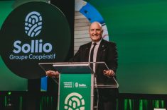 Pascal Houle, Chief Executive Officer of Sollio Cooperative Group, at Sollio&#8217;s 103nd Annual General Meeting. (CNW Group/Sollio Groupe Coopératif)
