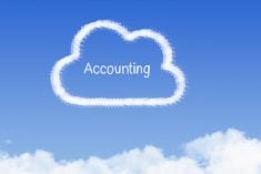 accounting cloud shape on blue sky