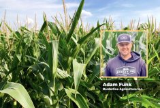 profile photo of Adam Funk and a field of corn in the background