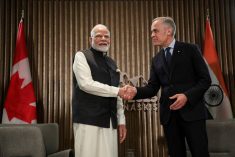 Indian Prime Minister Narendra Modi shakes hands with Canadian Prime Minister Mark Carney as they hold a bilateral meeting during the G7 Leader’s Summit in Kananaskis, Alberta, Canada June 17, 2025. Photo: Reuters/Amber Bracken
