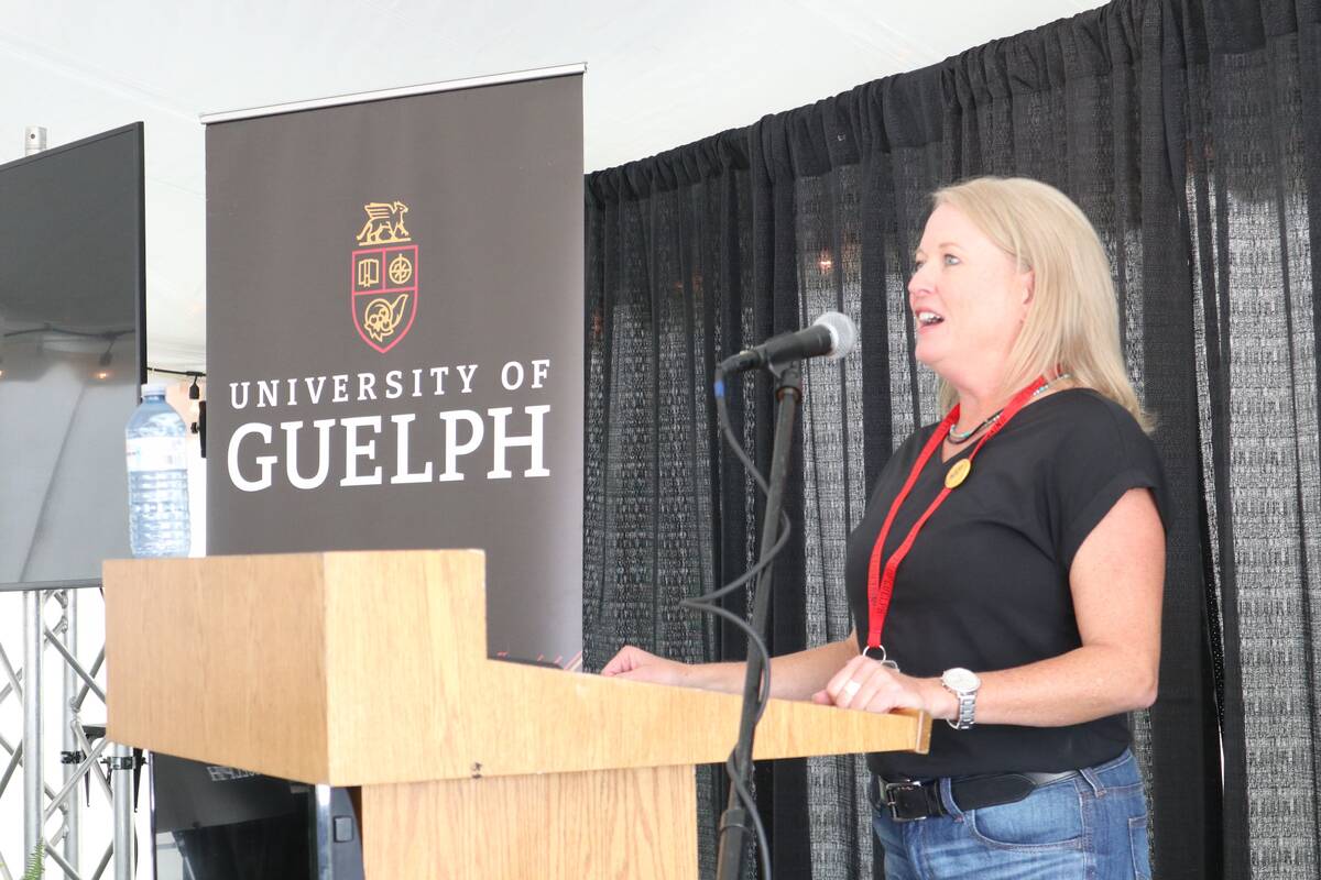 Jocelyn Smith, an assistant professor of field crop entomology at the University of Guelph, shared ongoing challenges facing farmers as pest-resistant crops continue to emerge in Ontario at Canada’s Outdoor Farm Show. Photo: Sarah McGoldrick