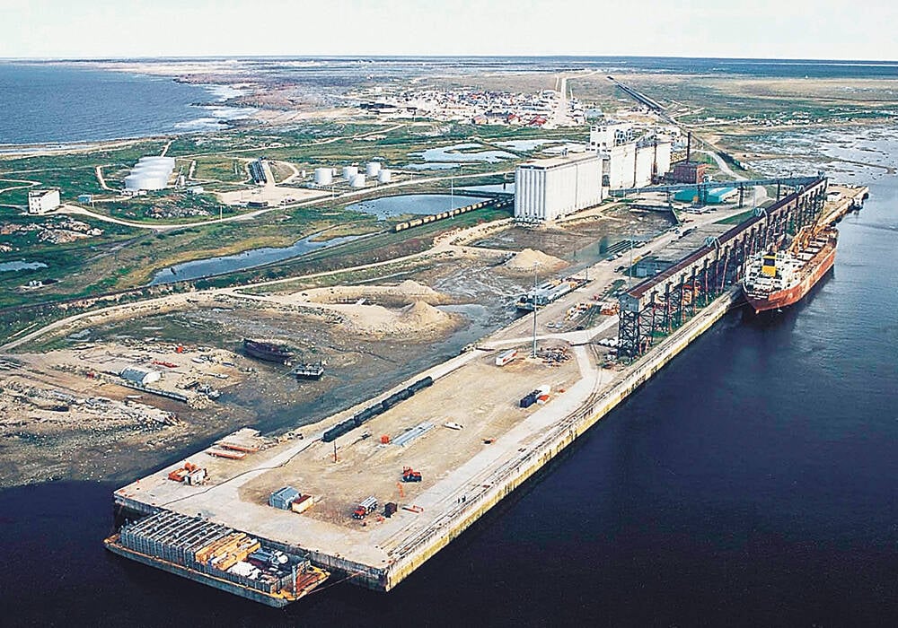 An aerial shot of the Port of Churchill