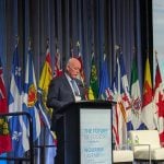 Keith Currie speaks at the Future of Food conference in Ottawa. Photo: Jonah Grignon
