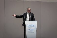 Minister of Agriculture and Agri-Food Heath MacDonald announces an industry-led $5 billion investment into Canadian agriculture at the Future of Food conference in Ottawa. Photo: Jonah Grignon.
